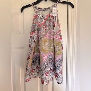 LOFT Multicolor Patterned Halter Top NEW